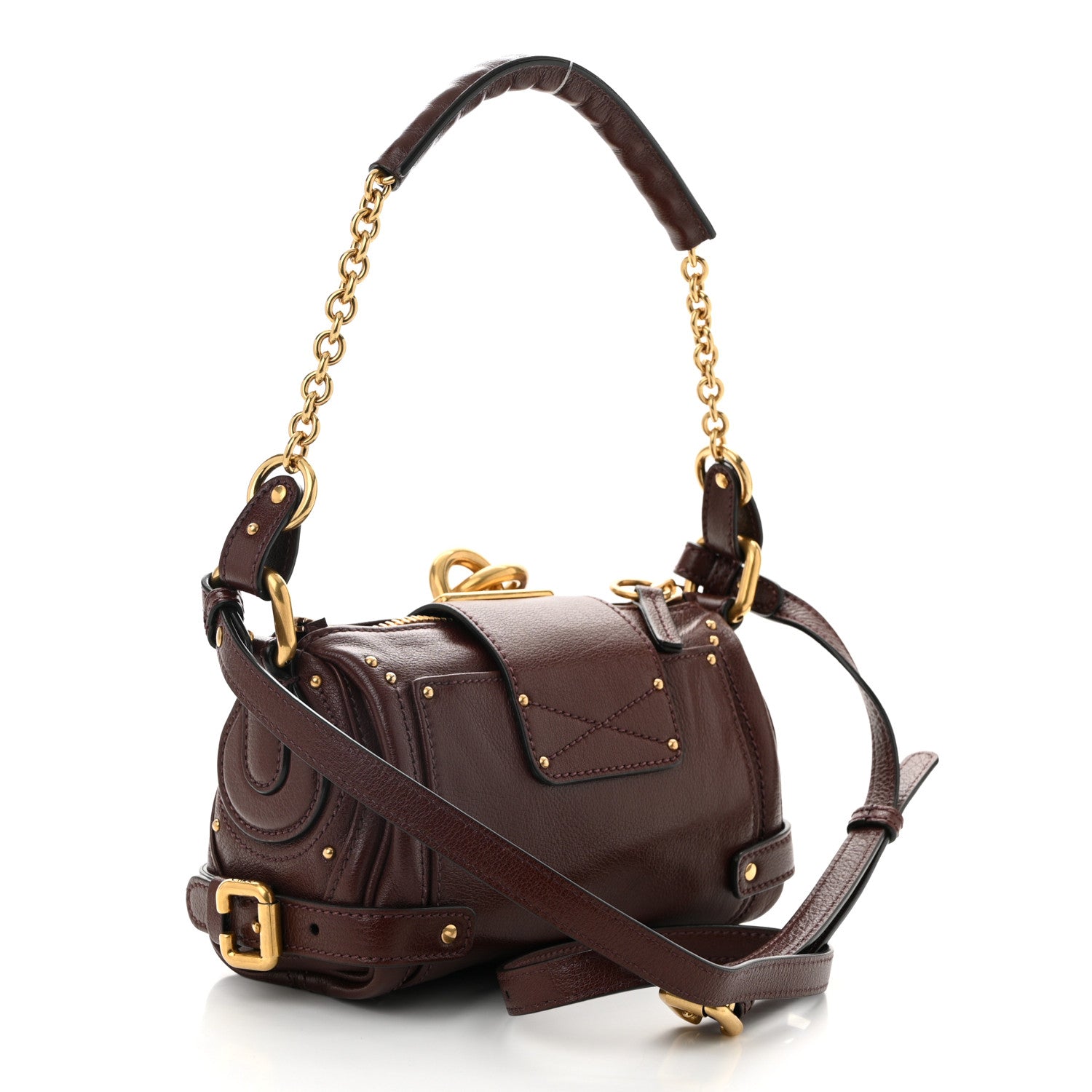 Chloe Grained Buffalo Small Paddington Chain Bag Crafty Brown 3 of 10