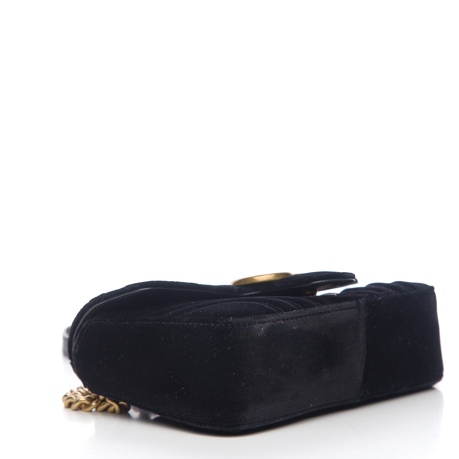 Gucci Velvet Matelasse Mini GG Marmont Shoulder Bag Black 3 of 10
