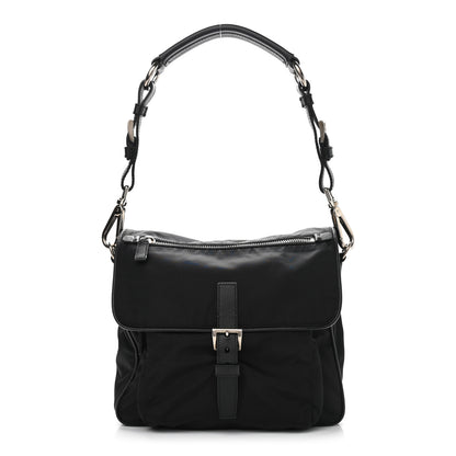 Prada Nylon Vela Saffiano Shoulder Bag Black 1 of 10