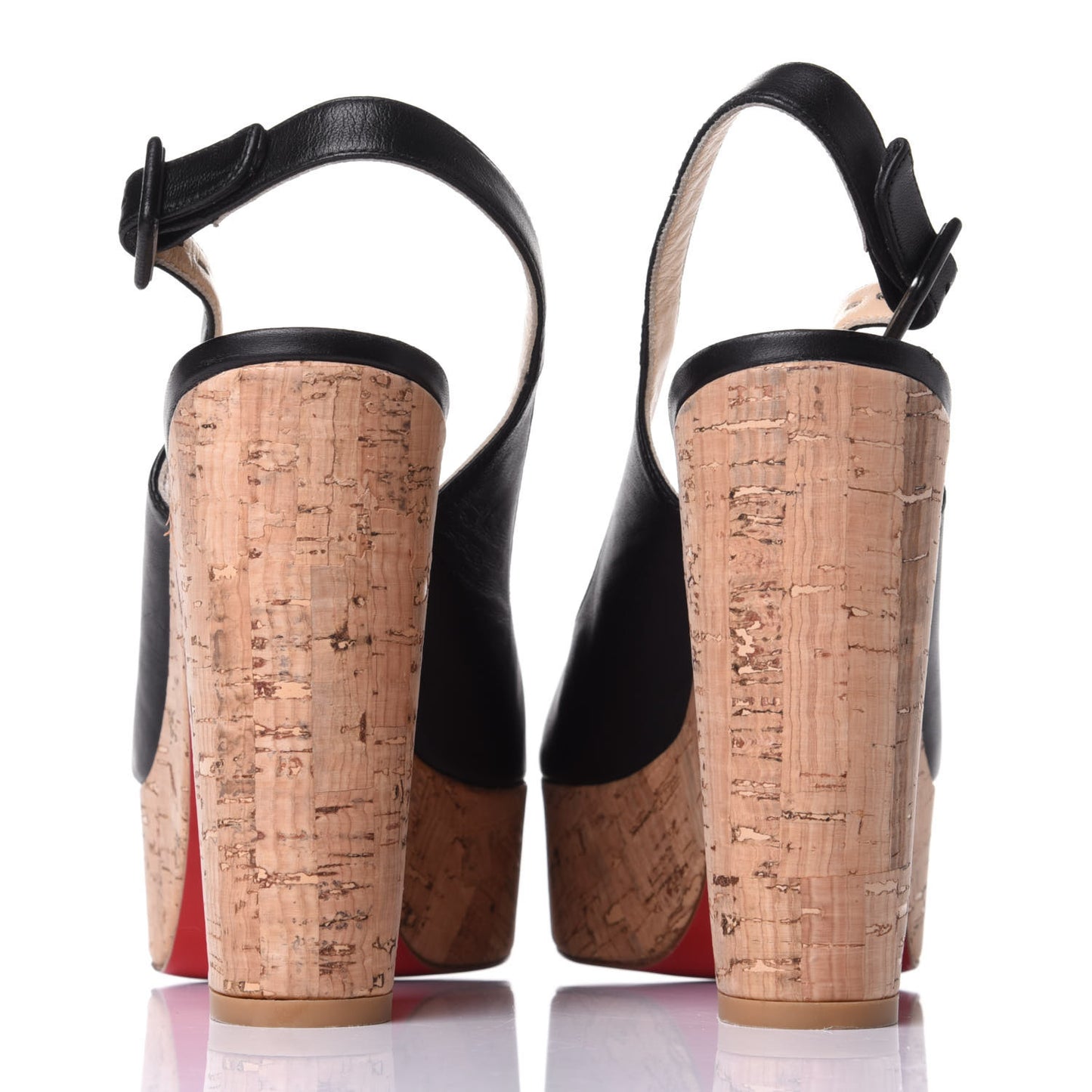 Calfskin Cork Dona Anna 120 Wedges 40 Black Natural