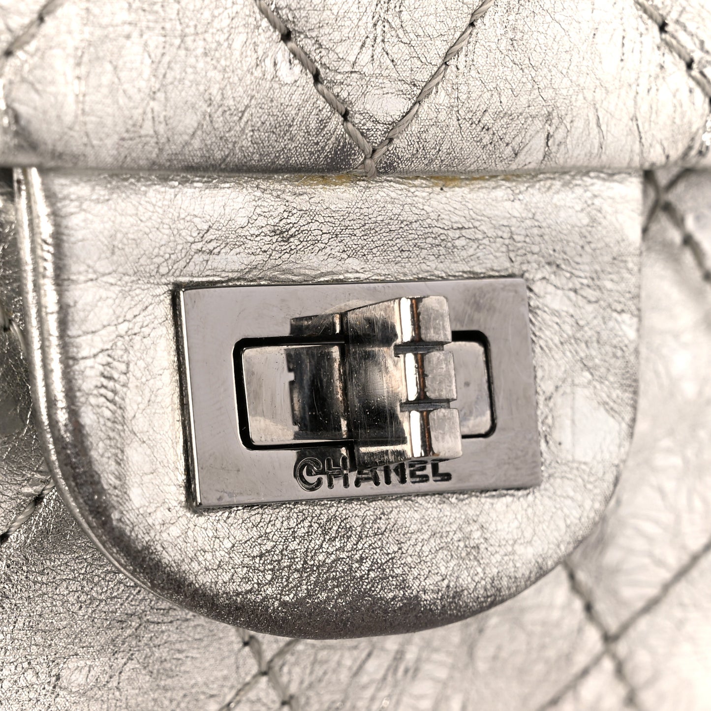 Metallic Aged Calfskin Quilted 2.55 Reissue 226 Flap Silver