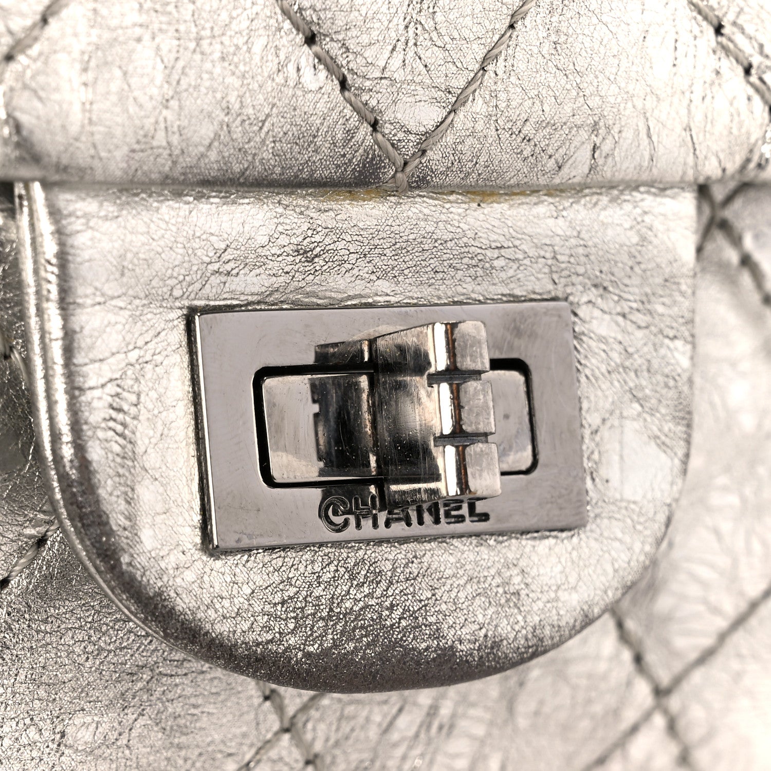 Chanel Metallic Aged Calfskin Quilted 2.55 Reissue 226 Flap Silver 8 of 12