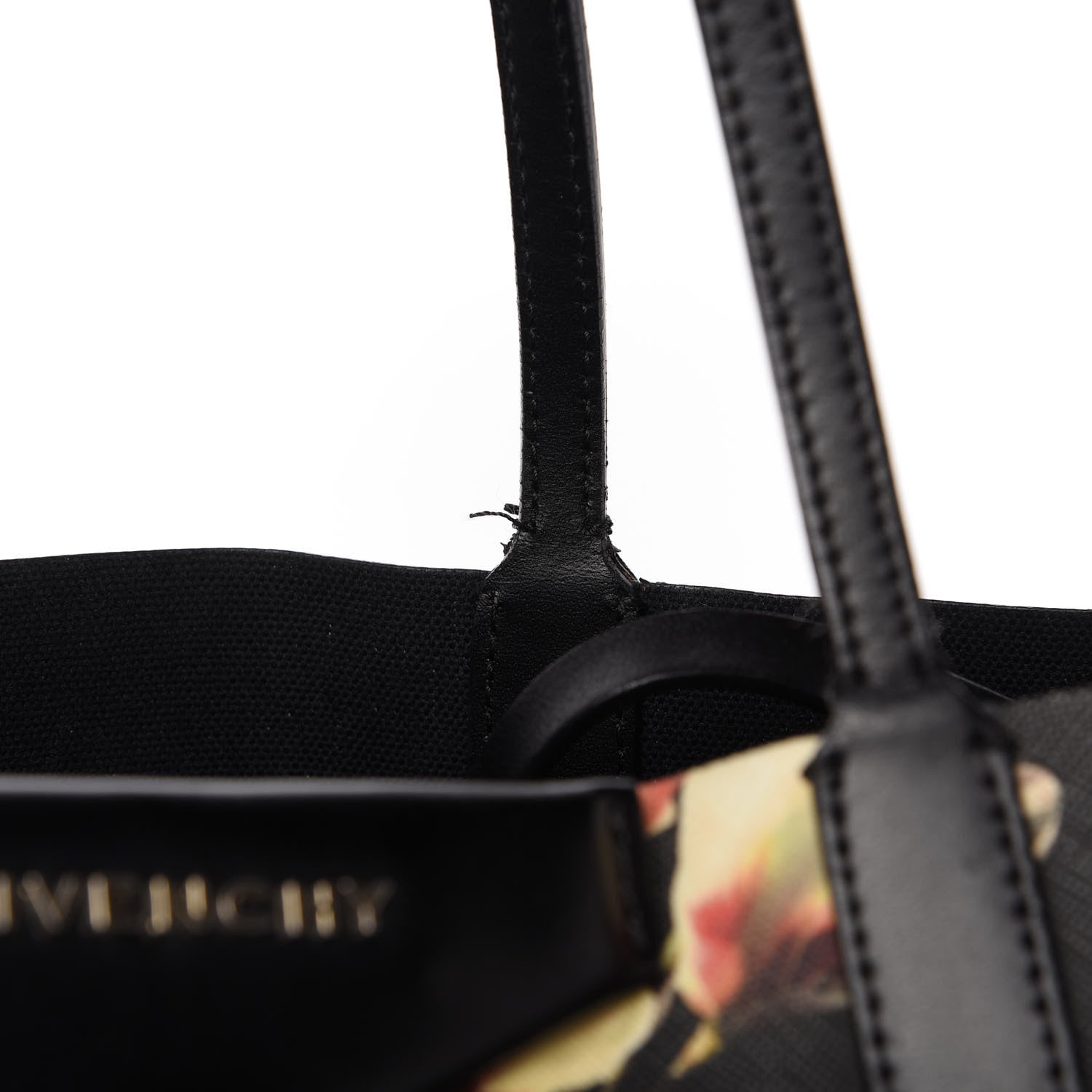 Givenchy Coated Canvas Magnolia and Moth Print Medium Antigona Tote Black 11 of 13