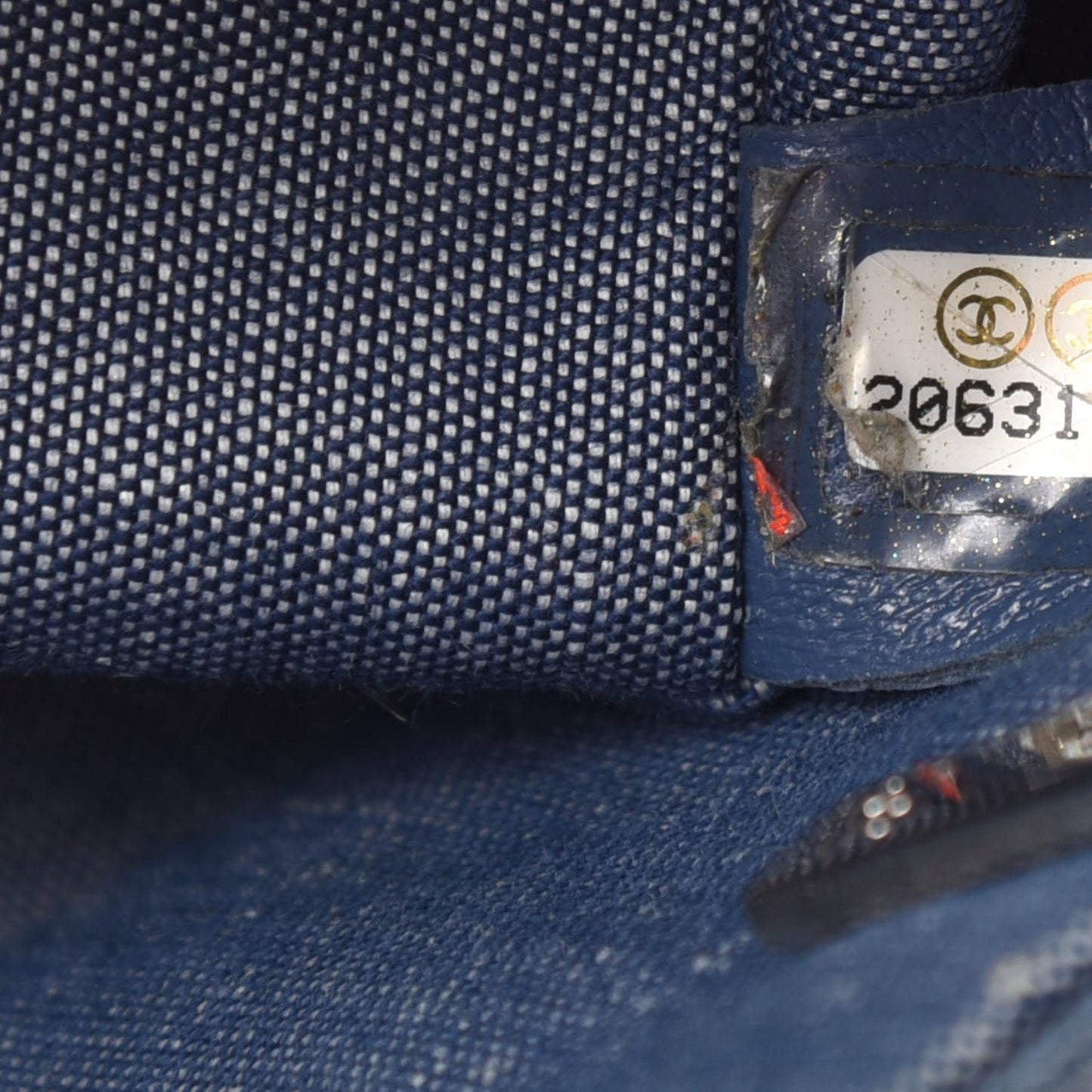 Denim Quilted Small Medallion Flap Blue