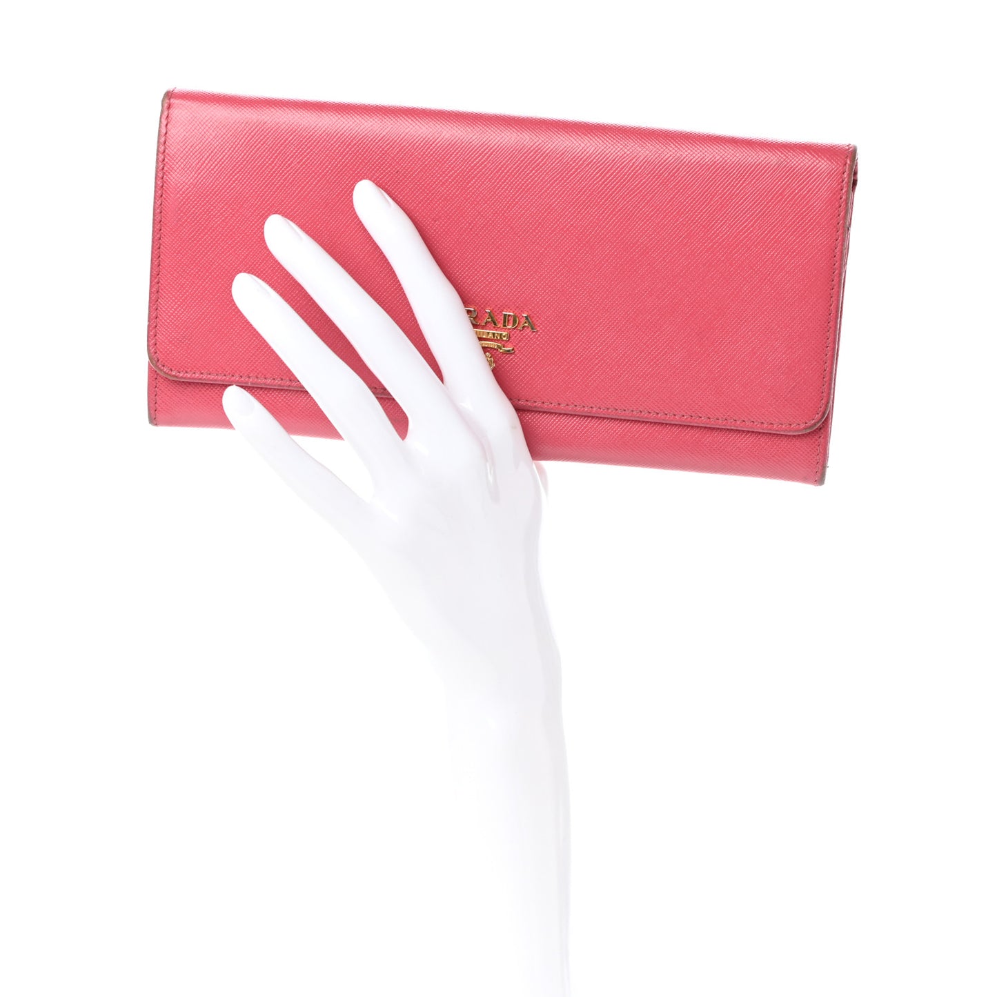 Saffiano Metal Oro Chain Wallet Peonia