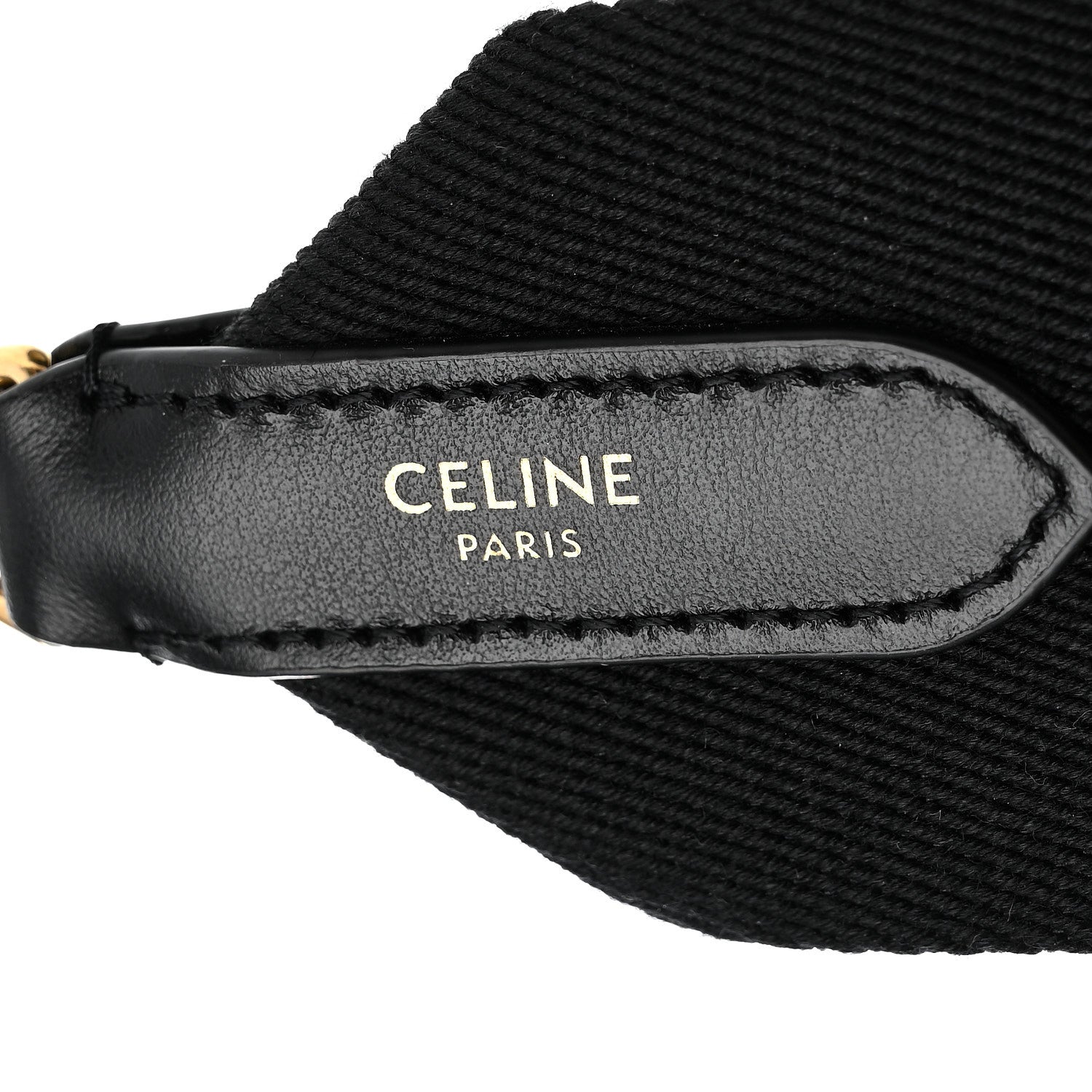 Celine Jacquard Wool Logo Short Strap Black Beige 3 of 6