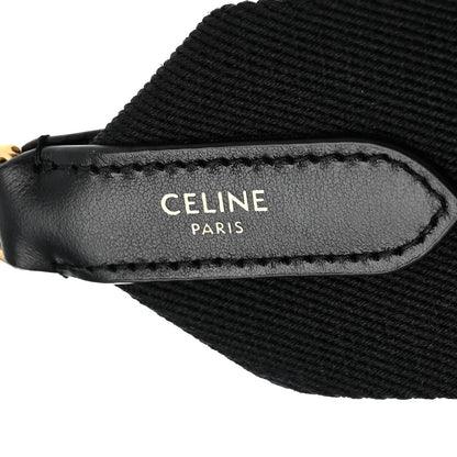 Celine Jacquard Wool Logo Short Strap Black Beige 3 of 6