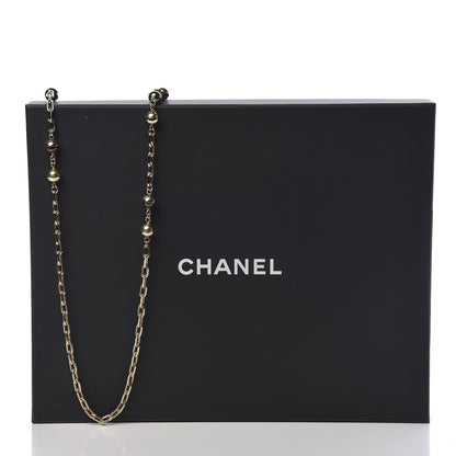 Chanel Beaded Star CC Long Necklace Green Gold 6 of 6