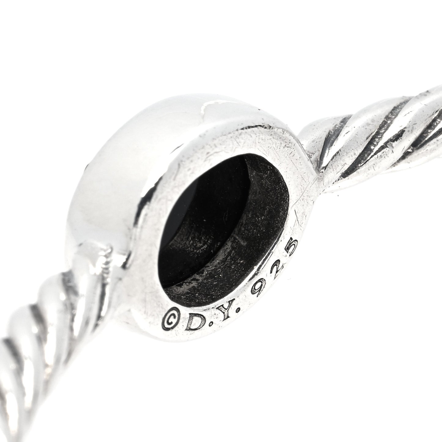 Sterling Silver Black Onyx 3mm Color Classics Four Station Bangle Bracelet