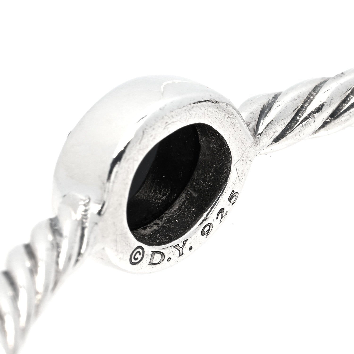 David Yurman Sterling Silver Black Onyx 3mm Color Classics Four Station Bangle Bracelet 4 of 5