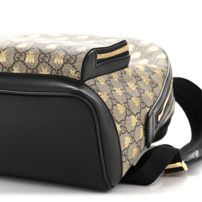 Gucci GG Supreme Monogram Bees Print Small Day Backpack Beige Oro Black 10 of 12