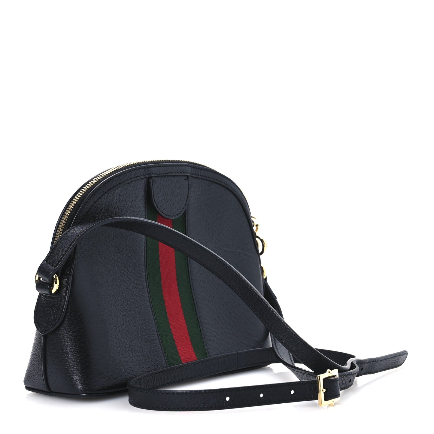 Calfskin GG Web Small Ophidia Dome Shoulder Bag Black