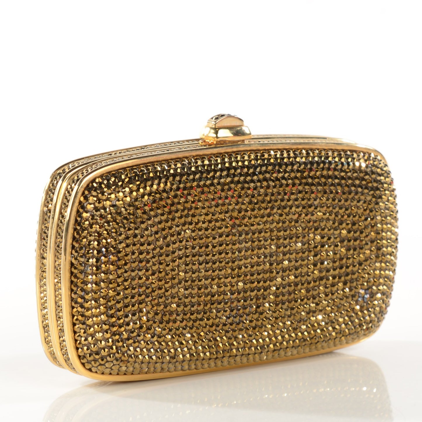 Swarovski Crystal Minaudière Clutch Gold