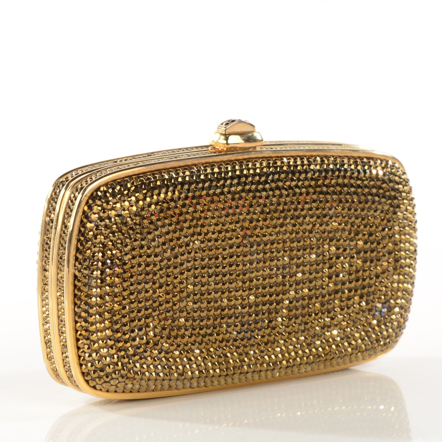 Judith Leiber Swarovski Crystal Minaudière Clutch Gold 3 of 6