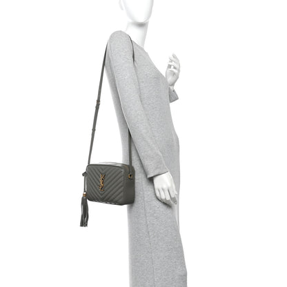 Saint Laurent Calfskin Matelasse Monogram Lou Camera Bag Dusty Grey 2 of 10