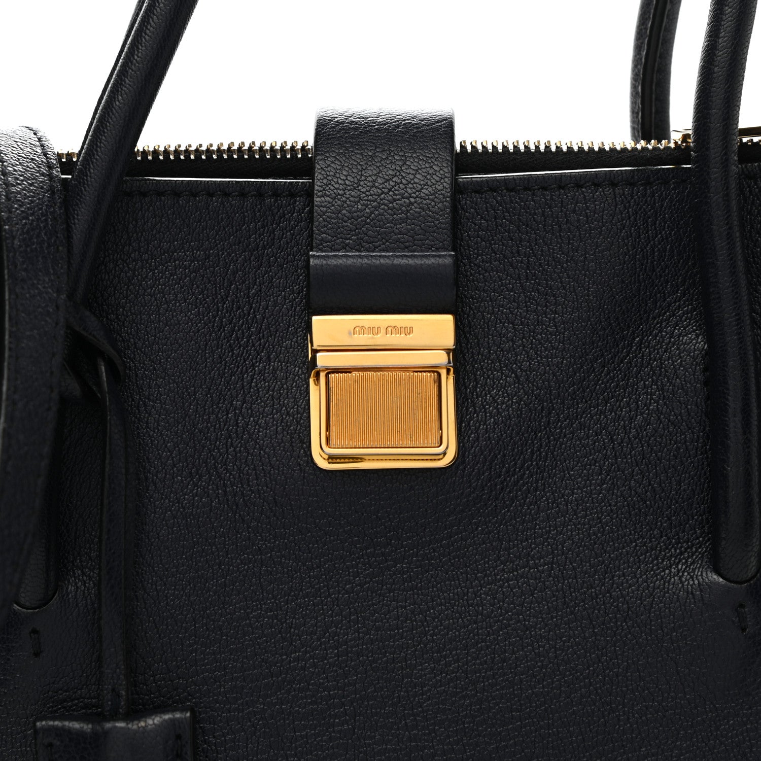 Miu Miu Goatskin Madras Tote Black 8 of 10