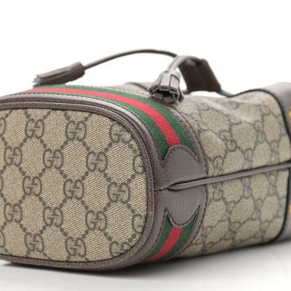 Gucci GG Supreme Monogram Web Mini Ophidia Bucket Bag Brown 10 of 11