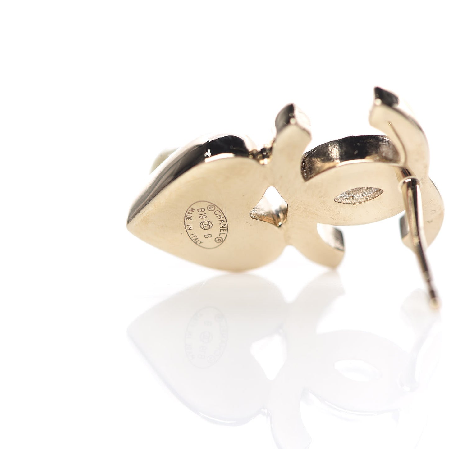 Crystal Pearl Charming Winter CC Star Heart Earrings Gold