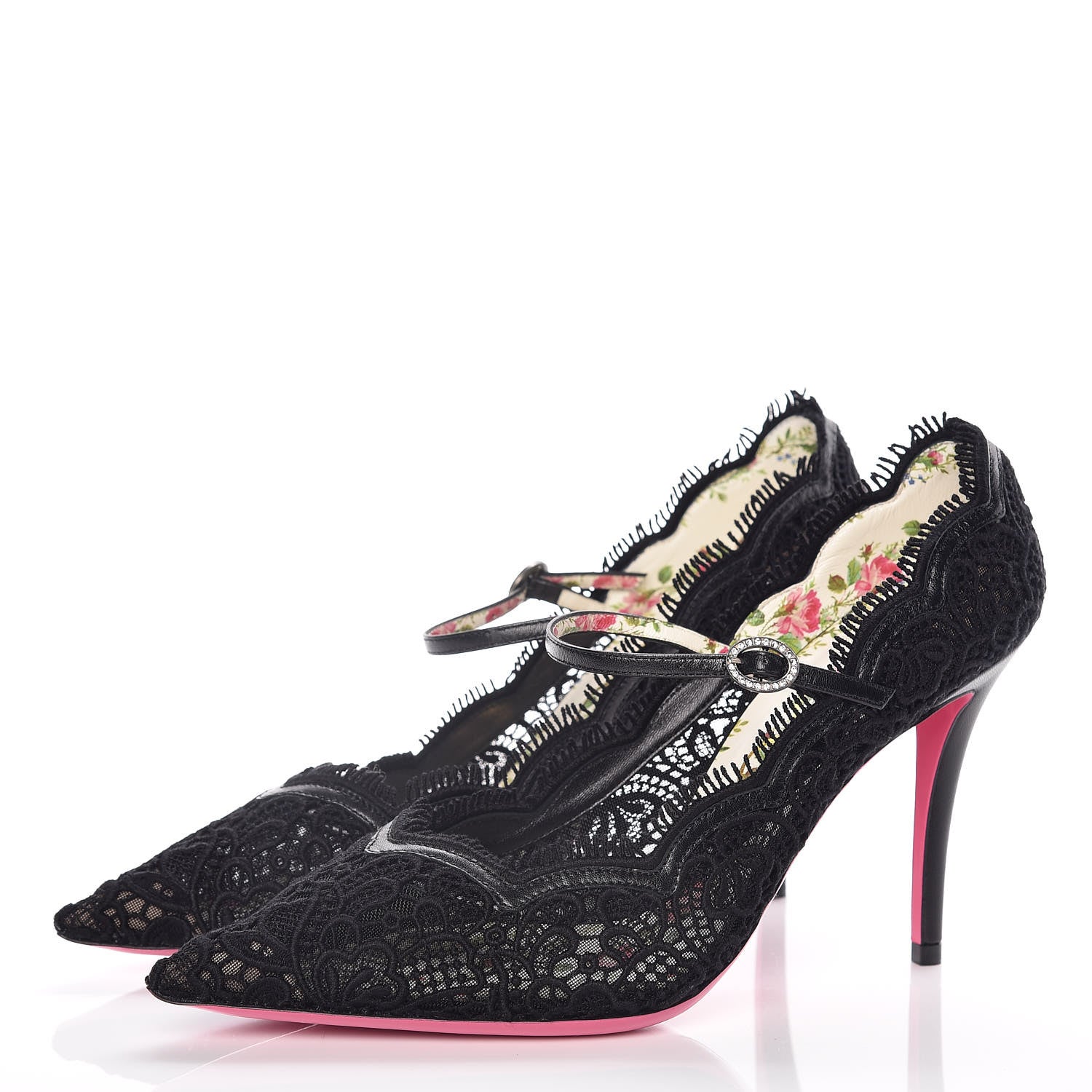 Gucci Lace Pizzo Venice Pumps 39.5 Black 3 of 8