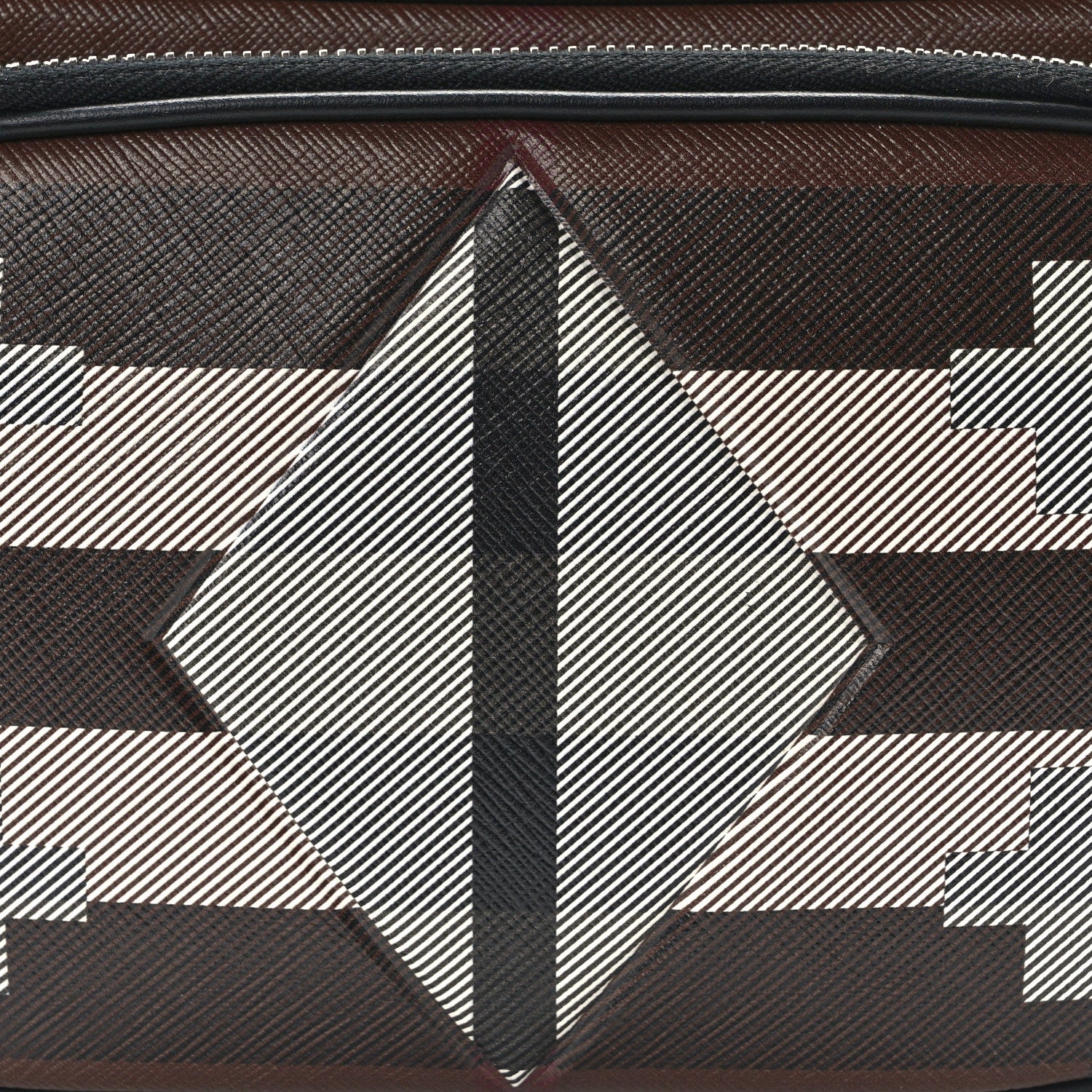 Burberry E-Canvas Calfskin Geometric Check Paddy Messenger Dark Birch Brown White 7 of 11