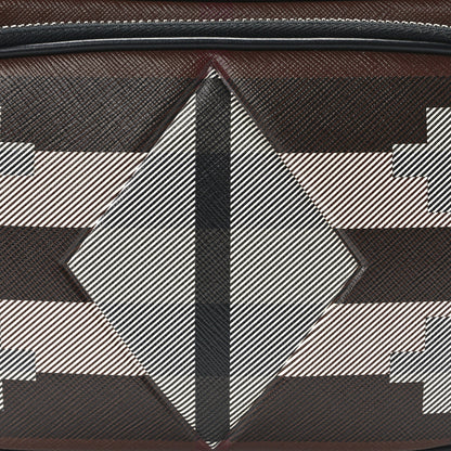 Burberry E-Canvas Calfskin Geometric Check Paddy Messenger Dark Birch Brown White 7 of 11