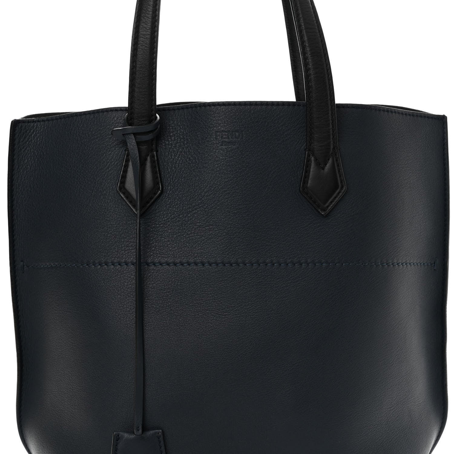 Fendi Vitello All In Shopper Tote Navy Black 7 of 10