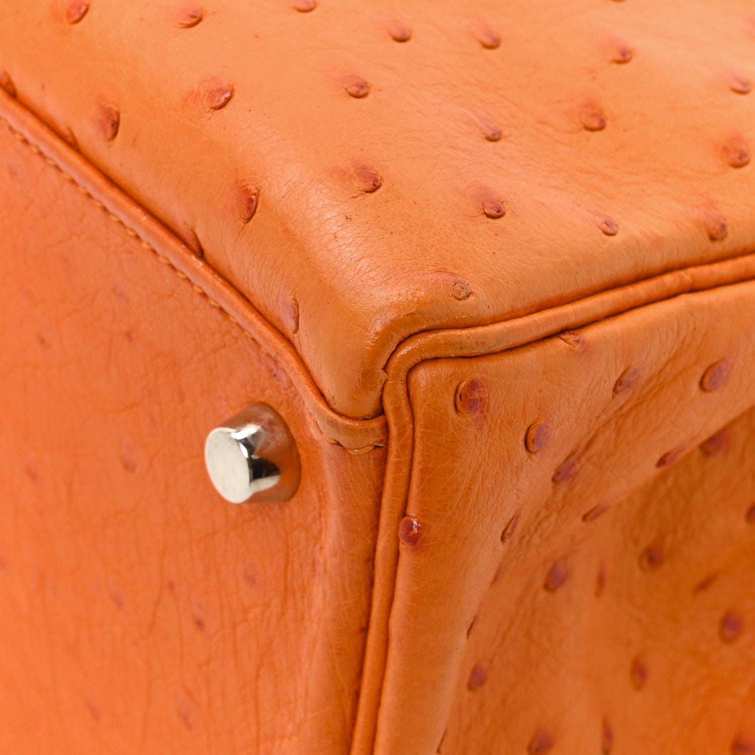 Hermes Ostrich Kelly Retourne 32 Orange 15 of 20
