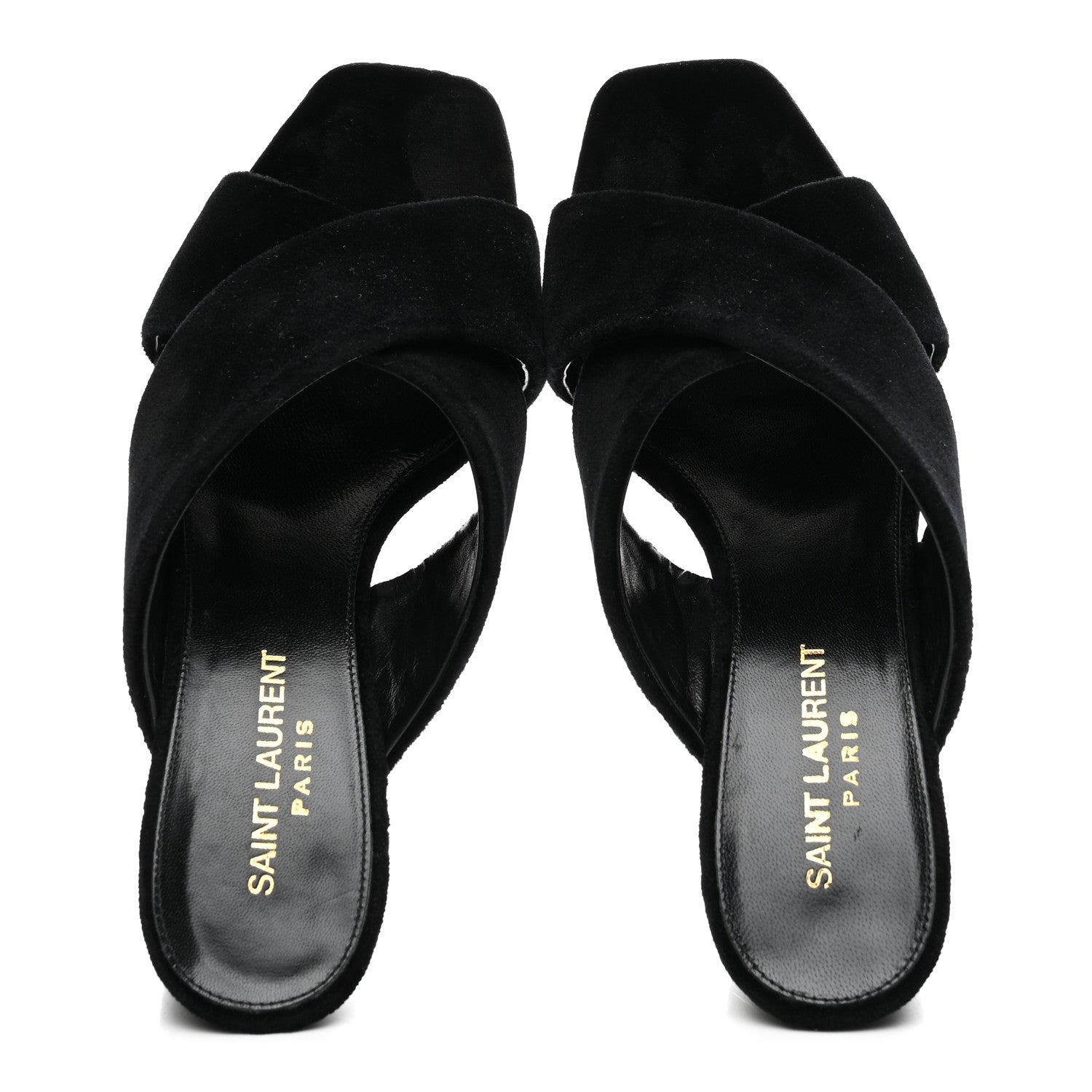 Saint Laurent Velvet LouLou Mules 36 Black 2 of 9