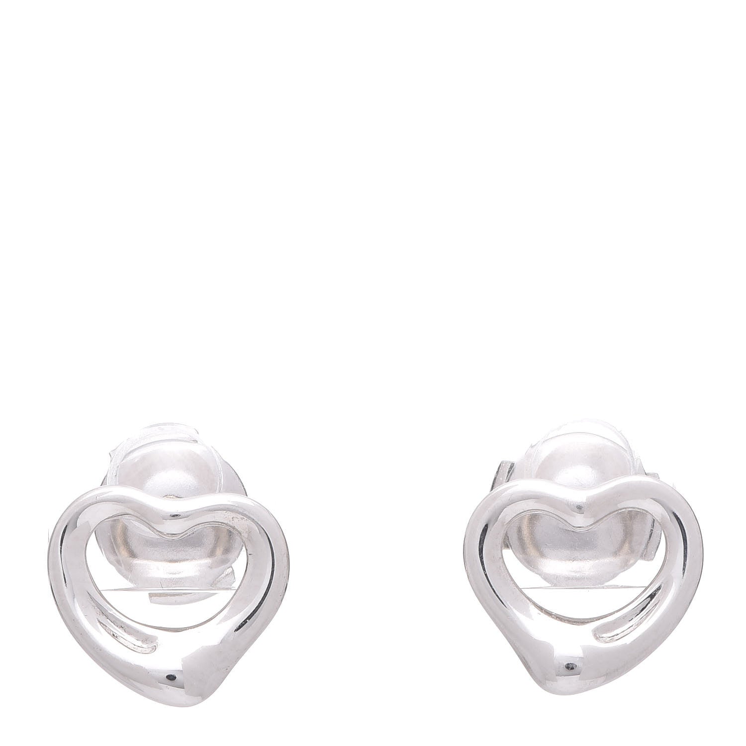 Tiffany Platinum Elsa Peretti Open Heart Earrings 1 of 6
