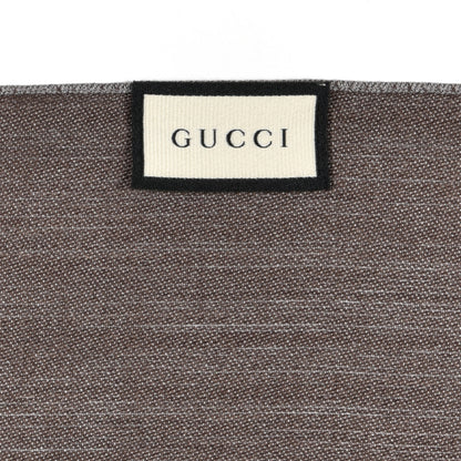 Gucci Wool Monogram Fringe Scarf Gray 4 of 4