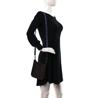 Hermes Taurillon Clemence Maxi Quadrille Evelyne TPM Rouge Sellier Bleu Bill Biscuit Rouge H 2 of 9