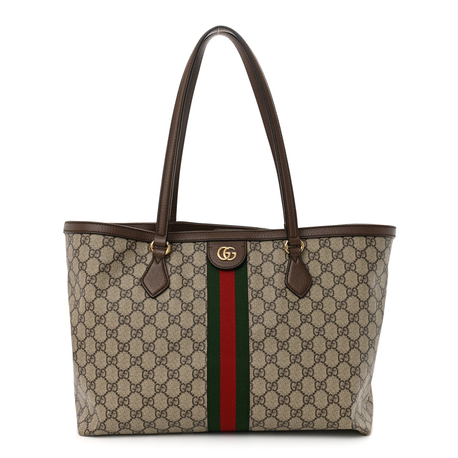 Gucci GG Supreme Monogram Medium Ophidia Shopping Tote Brown 1 of 12