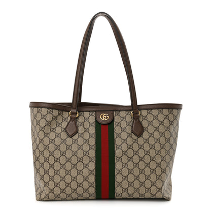 Gucci GG Supreme Monogram Medium Ophidia Shopping Tote Brown 1 of 12