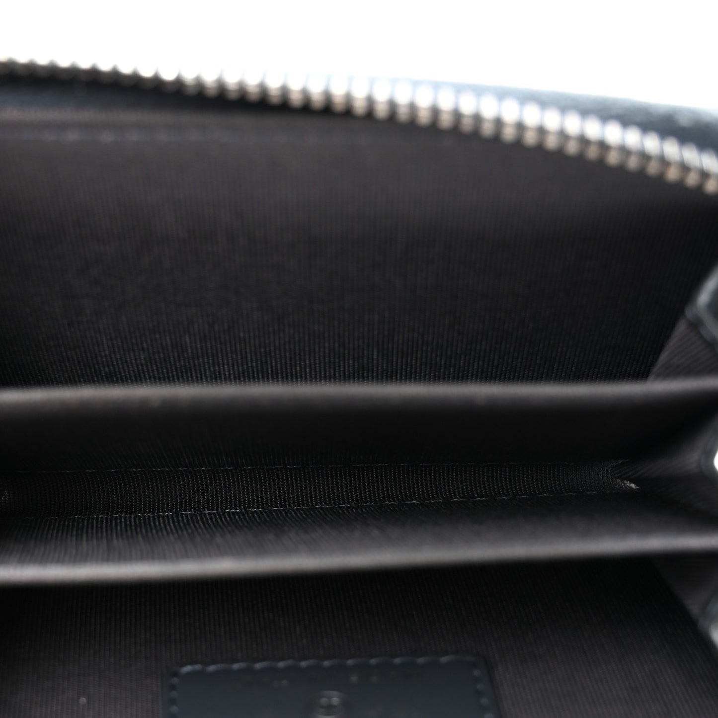 Caviar Quilted Zip Around Coin Purse Wallet Dark Blue