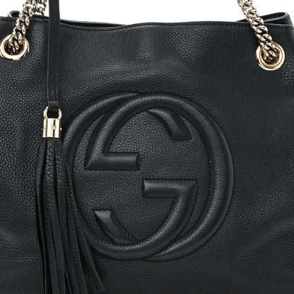 Gucci Pebbled Calfskin Medium Soho Chain Shoulder Bag Black 9 of 12