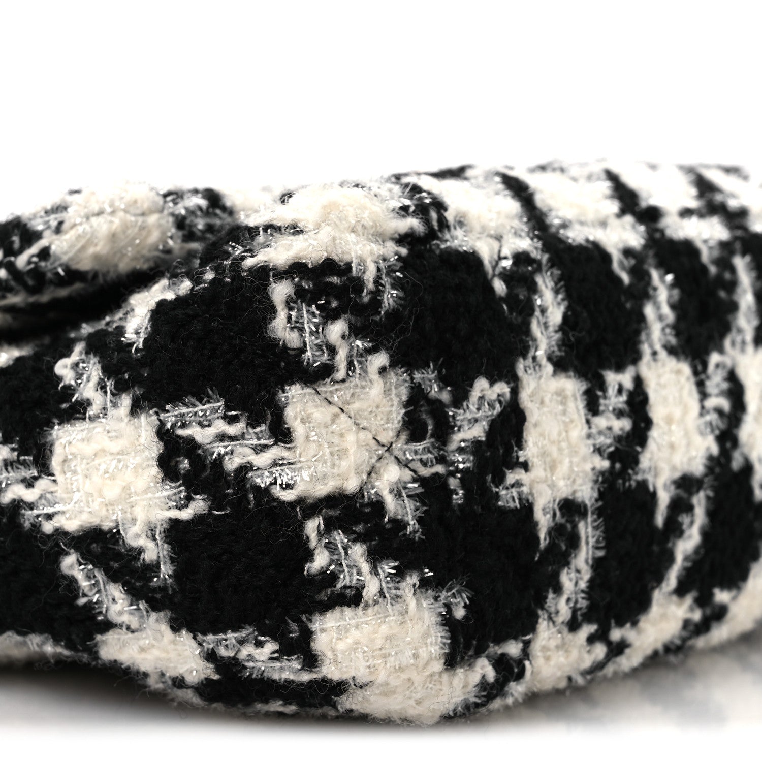 Chanel Tweed Quilted Medium Chanel 19 Flap Black Ecru White 9 of 14