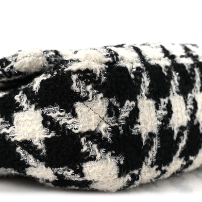 Chanel Tweed Quilted Medium Chanel 19 Flap Black Ecru White 9 of 14