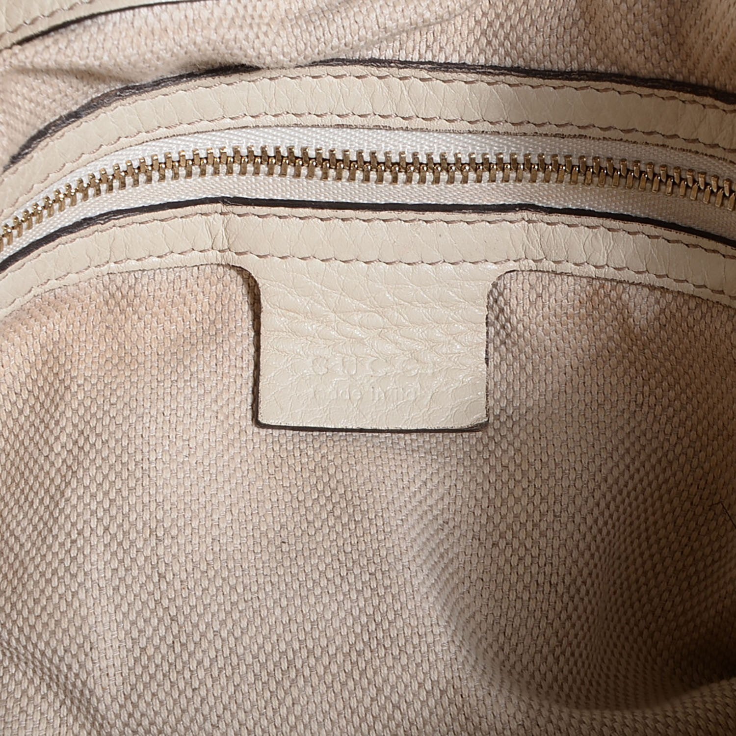 Gucci Pebbled Calfskin Medium Soho Chain Shoulder Bag Off White 7 of 8