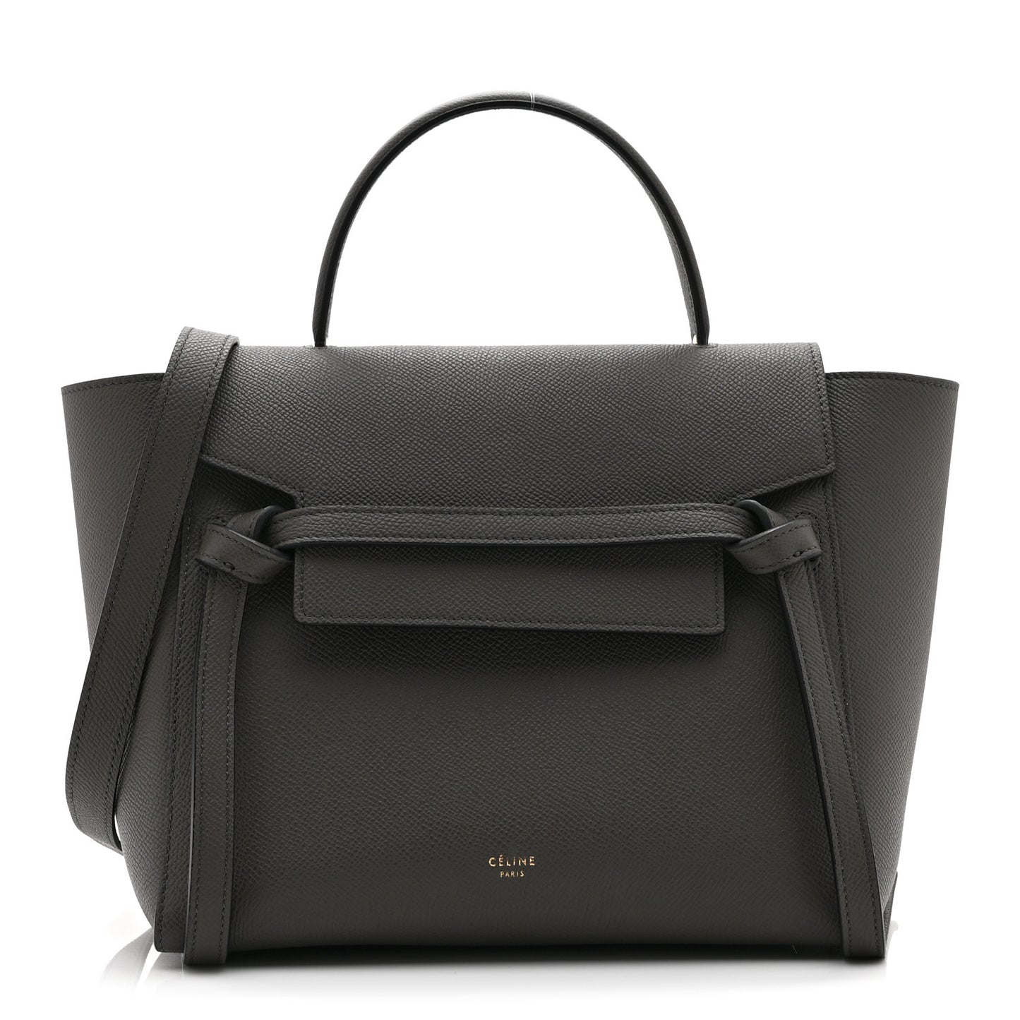 Grained Calfskin Micro Belt Bag Grey