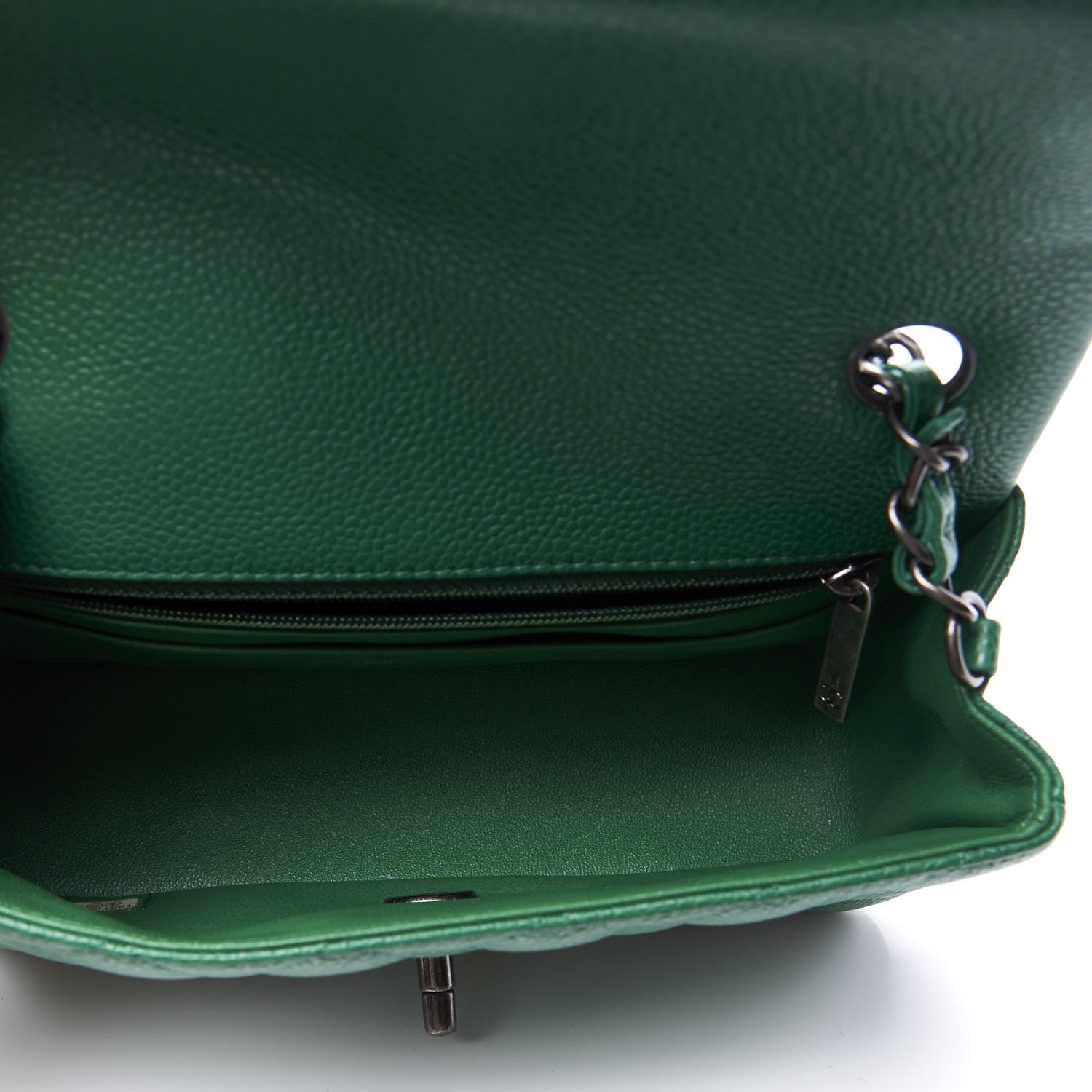 Chanel Caviar Quilted Mini Rectangular Flap Green 4 of 10