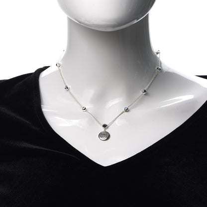 Gucci Sterling Silver Blue Zirconia Blind For Love Pendant Necklace 2 of 4