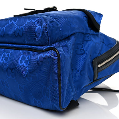 Gucci Econyl Nylon Monogram Off The Grid Backpack Guilted Blue Black 10 of 10