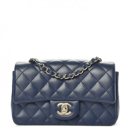 Chanel Caviar Quilted Mini Rectangular Flap Navy 1 of 15