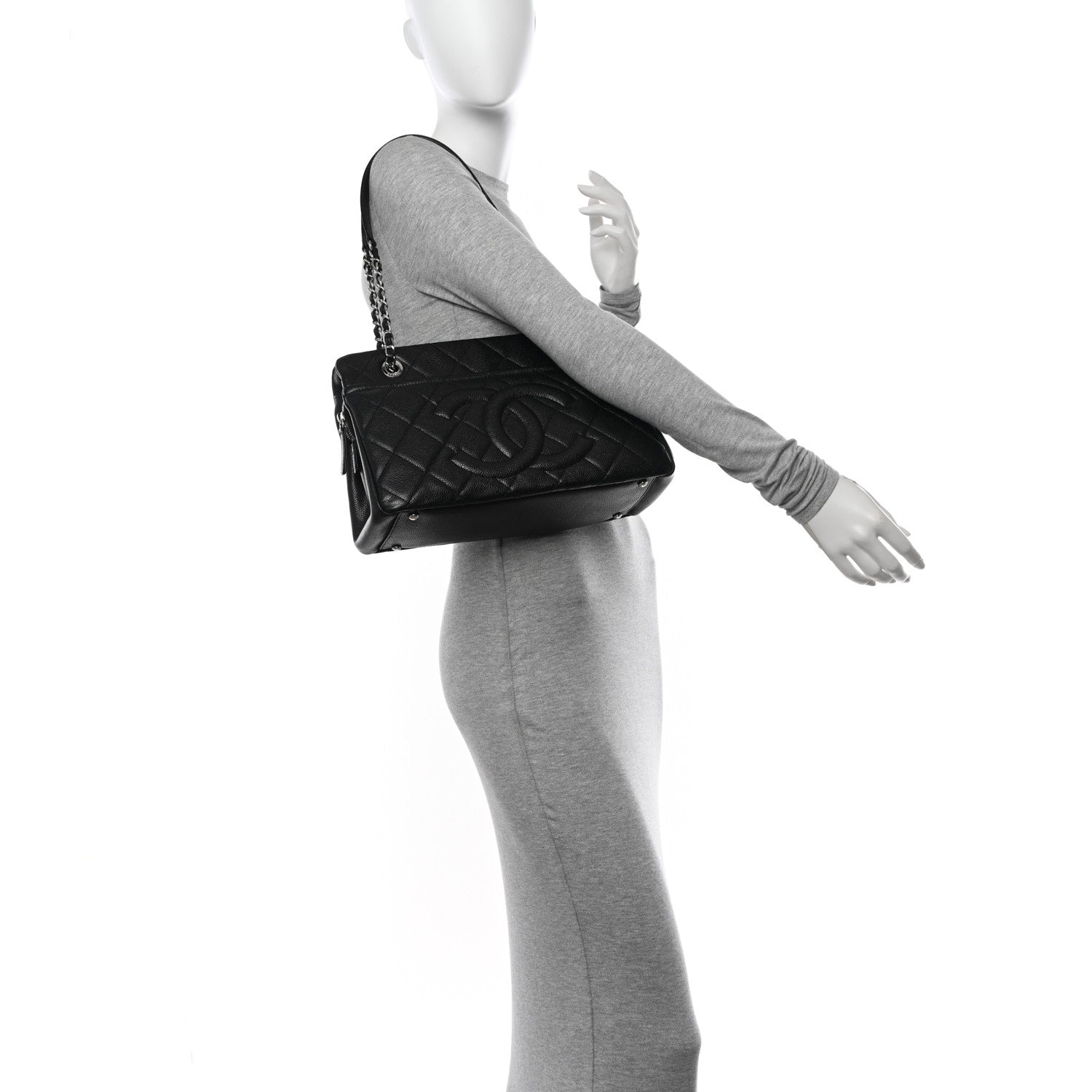 Chanel Caviar Quilted Timeless CC Soft Tote Black 2 of 10