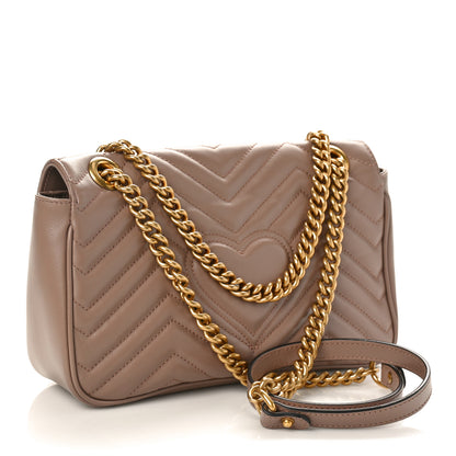 Gucci Calfskin Matelasse Small GG Marmont Shoulder Bag Porcelain Rose 3 of 8