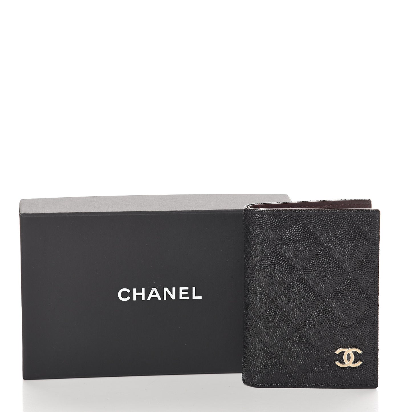 Caviar Quilted Card Holder Wallet Black