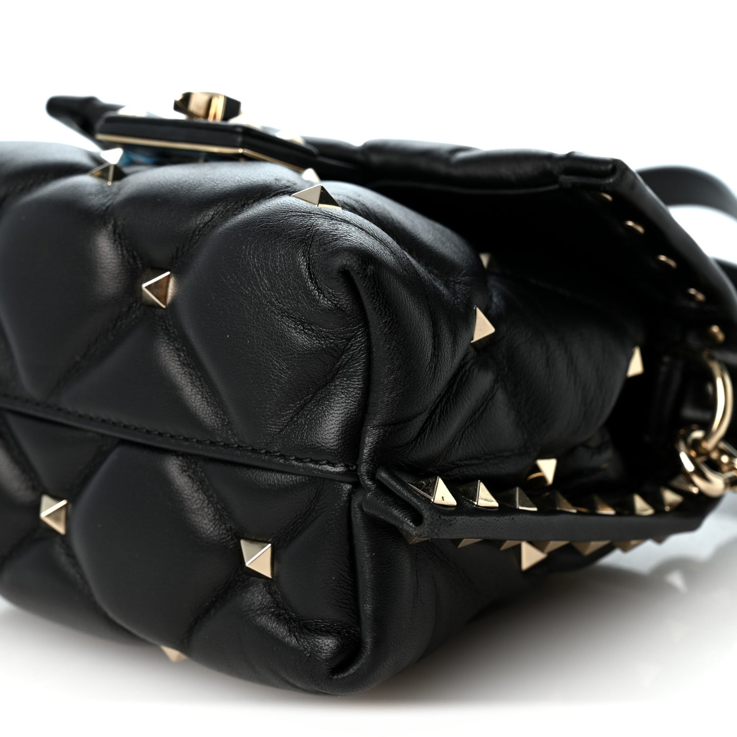 Nappa Mini Candystud Top Handle Bag Black