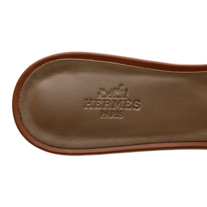 Hermes Calfskin Oasis Sandals 37.5 Gold 7 of 10