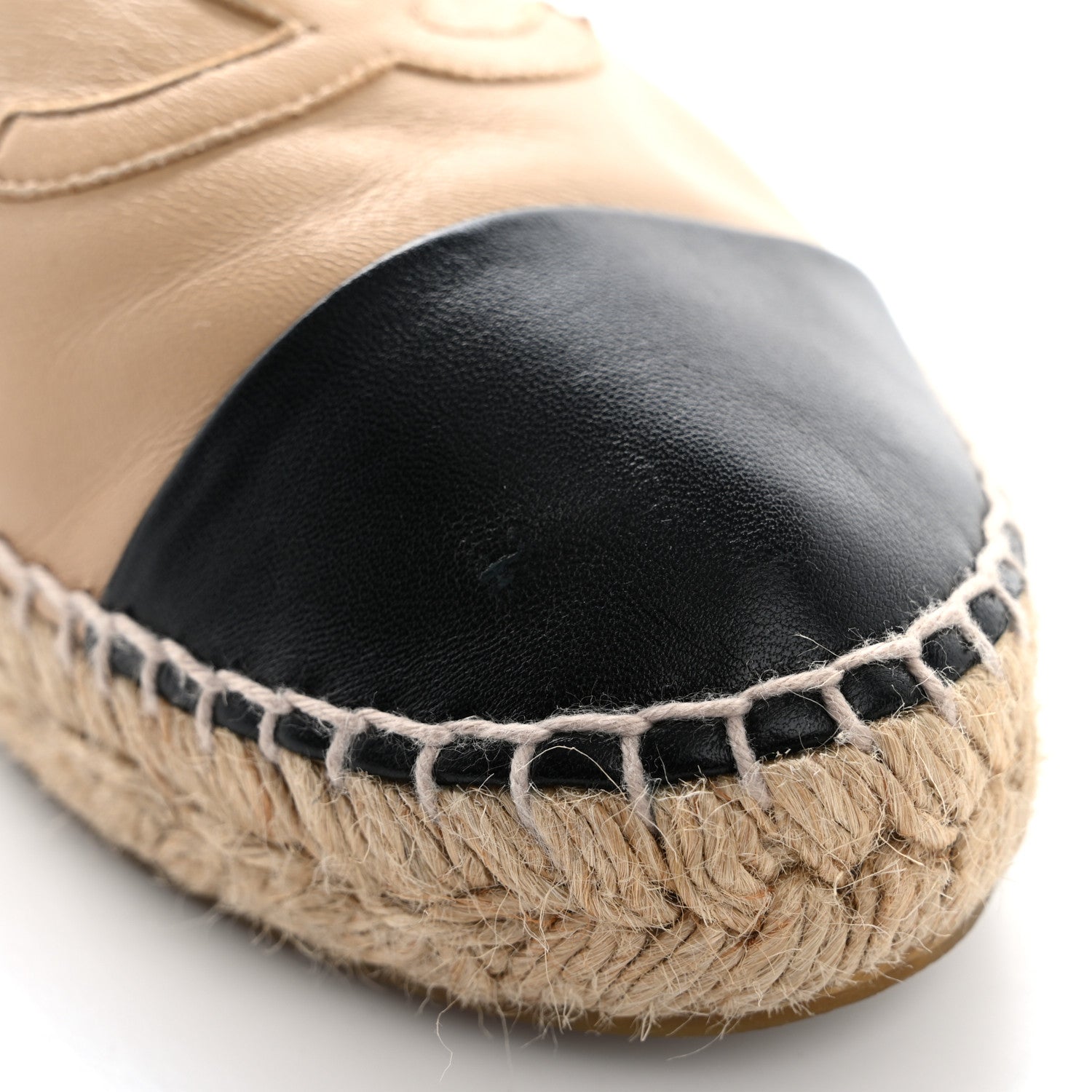 Chanel Lambskin CC Espadrilles 41 Beige Black 10 of 13