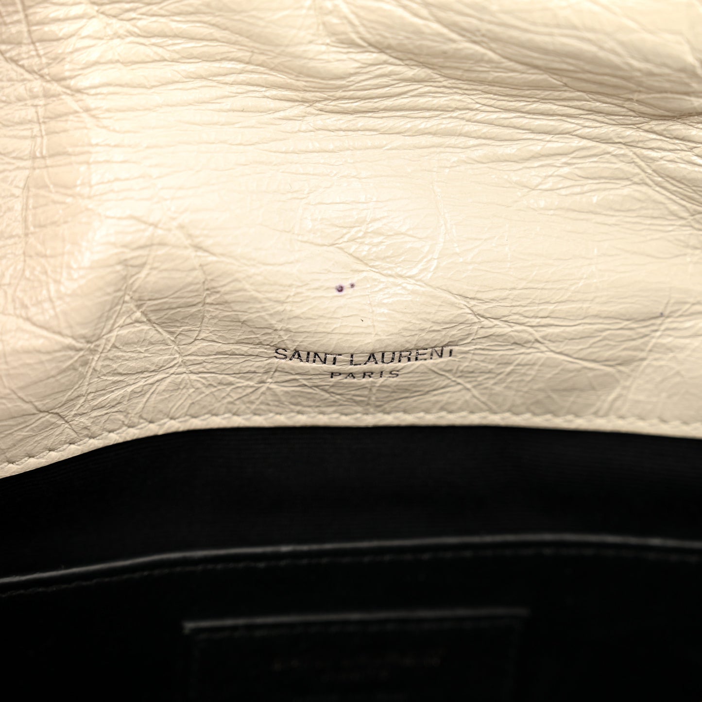 Crinkled Calfskin Matelasse Monogram Baby Niki Chain Satchel Ivory